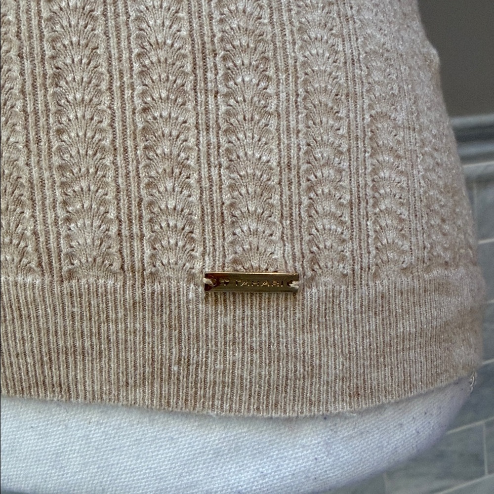 Tahari Cream Textured Knit Top - Picture 3 of 7